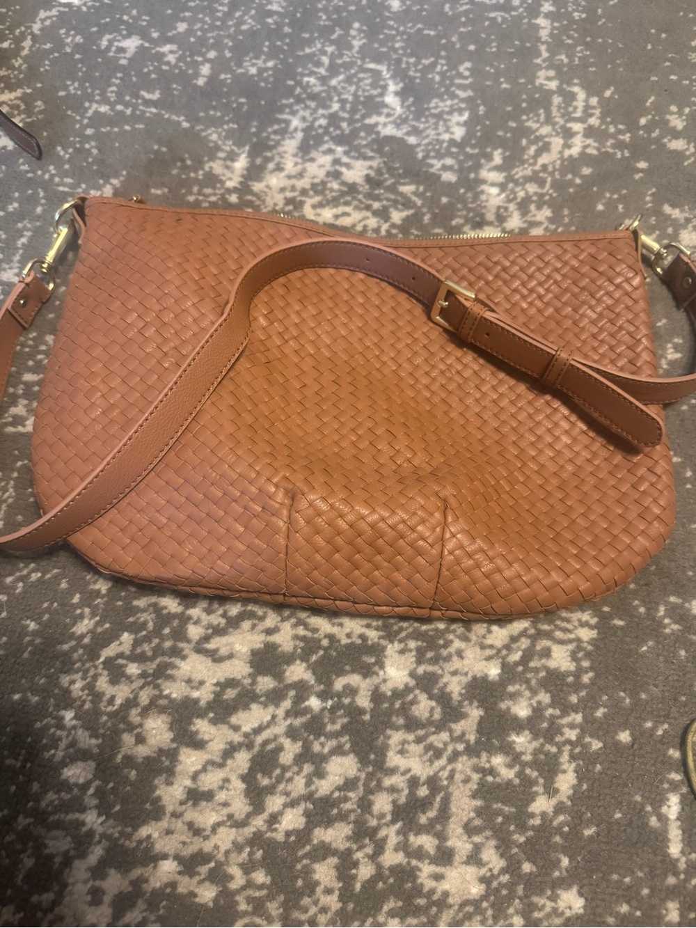 Quince large tote Woven Crossbody Bag in Brown NWOT - Picture 2 of 4